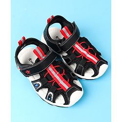 Cute Walk by Babyhug Velcro Closure Solid Sandals - Black