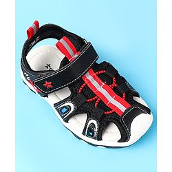 Cute Walk by Babyhug Velcro Closure Solid Sandals - Black