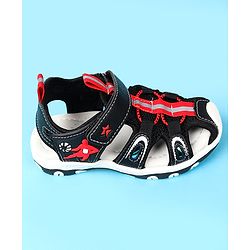 Cute Walk by Babyhug Velcro Closure Solid Sandals - Black
