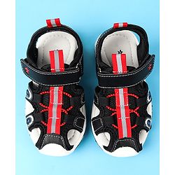 Cute Walk by Babyhug Velcro Closure Solid Sandals - Black