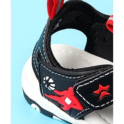 Cute Walk by Babyhug Velcro Closure Solid Sandals - Black