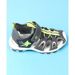 Cute Walk by Babyhug Velcro Closure Solid Sandals - Black