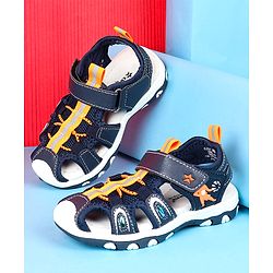 Cute Walk by Babyhug Velcro Closure Solid Sandals - Black