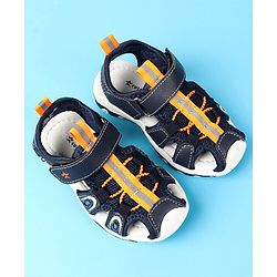 Cute Walk by Babyhug Velcro Closure Solid Sandals - Black