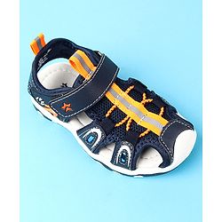 Cute Walk by Babyhug Velcro Closure Solid Sandals - Black