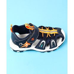 Cute Walk by Babyhug Velcro Closure Solid Sandals - Black