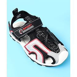 Cute Walk by Babyhug Velcro Closure Sandals With Sport Print - Black