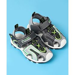 Cute Walk by Babyhug Velcro Closure Sandals With Sport Print - Black