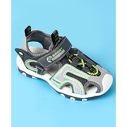 Cute Walk by Babyhug Velcro Closure Sandals With Sport Print - Black