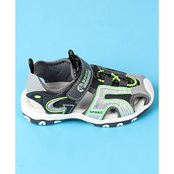Cute Walk by Babyhug Velcro Closure Sandals With Sport Print - Black