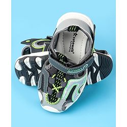 Cute Walk by Babyhug Velcro Closure Sandals With Sport Print - Black