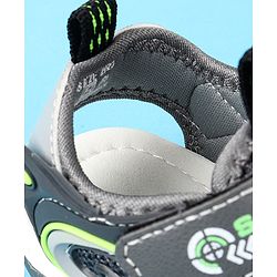 Cute Walk by Babyhug Velcro Closure Sandals With Sport Print - Black