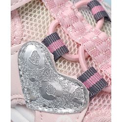 Cute Walk by Babyhug Velcro Closure Sandals With Heart Applique - Pink