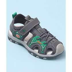 Cute Walk by Babyhug Velcro Closure Solid Sandals - Grey