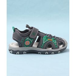 Cute Walk by Babyhug Velcro Closure Solid Sandals - Grey