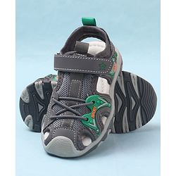 Cute Walk by Babyhug Velcro Closure Solid Sandals - Grey