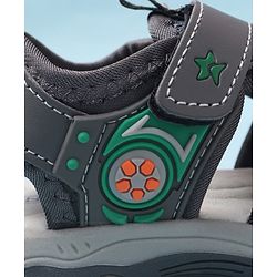 Cute Walk by Babyhug Velcro Closure Solid Sandals - Grey