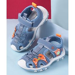 Cute Walk by Babyhug Velcro Closure Solid Sandals - Blue