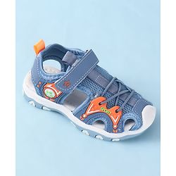 Cute Walk by Babyhug Velcro Closure Solid Sandals - Blue