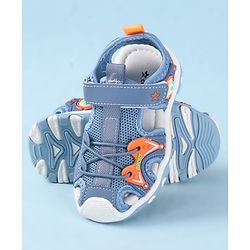 Cute Walk by Babyhug Velcro Closure Solid Sandals - Blue
