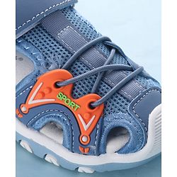 Cute Walk by Babyhug Velcro Closure Solid Sandals - Blue