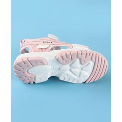 Cute Walk by Babyhug Velcro Closure Solid Sandals - Peach