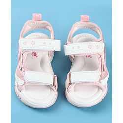 Cute Walk by Babyhug Velcro Closure Solid Sandals - Peach