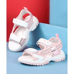 Cute Walk by Babyhug Velcro Closure Solid Sandals - Peach