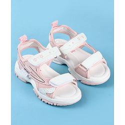 Cute Walk by Babyhug Velcro Closure Solid Sandals - Peach