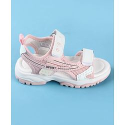 Cute Walk by Babyhug Velcro Closure Solid Sandals - Peach