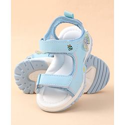 Cute Walk by Babyhug Velcro Closure Sandals with Butterfly Applique - Blue
