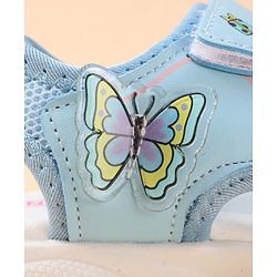 Cute Walk by Babyhug Velcro Closure Sandals with Butterfly Applique - Blue