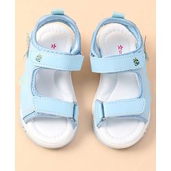 Cute Walk by Babyhug Velcro Closure Sandals with Butterfly Applique - Blue