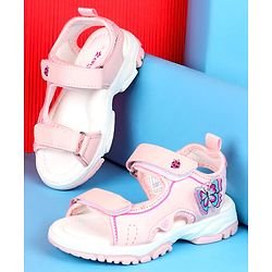 Cute Walk by Babyhug Velcro Closure Sandals with Butterfly Applique - Blue