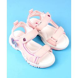 Cute Walk by Babyhug Velcro Closure Sandals with Butterfly Applique - Blue