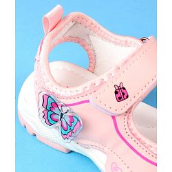 Cute Walk by Babyhug Velcro Closure Sandals with Butterfly Applique - Blue