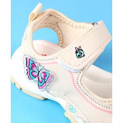 Cute Walk by Babyhug Velcro Closure Sandals with Butterfly Applique - Blue