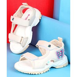 Cute Walk by Babyhug Velcro Closure Sandals with Butterfly Applique - Blue