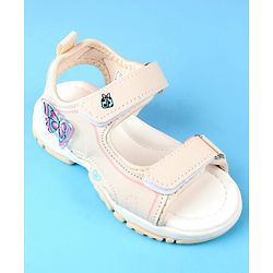 Cute Walk by Babyhug Velcro Closure Sandals with Butterfly Applique - Blue