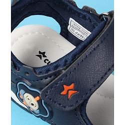 Cute Walk by Babyhug Velcro Closure Sandals with Space Theme Print & Applique - Black