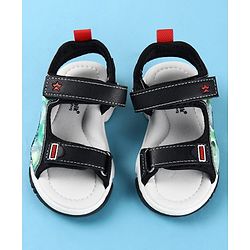 Cute Walk by Babyhug Velcro Closure Printed Sandals - Black