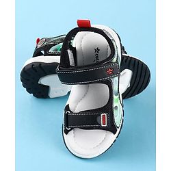 Cute Walk by Babyhug Velcro Closure Printed Sandals - Black