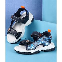 Cute Walk by Babyhug Velcro Closure Printed Sandals - Black