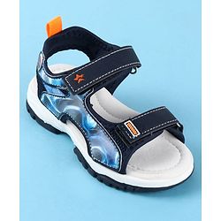 Cute Walk by Babyhug Velcro Closure Printed Sandals - Black
