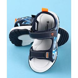 Cute Walk by Babyhug Velcro Closure Printed Sandals - Black