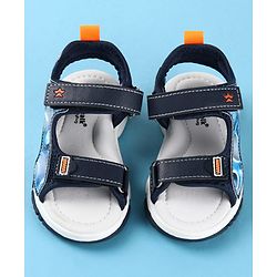 Cute Walk by Babyhug Velcro Closure Printed Sandals - Black