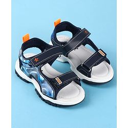 Cute Walk by Babyhug Velcro Closure Printed Sandals - Black