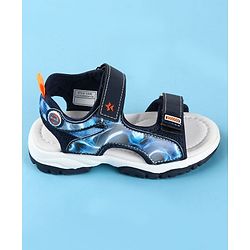 Cute Walk by Babyhug Velcro Closure Printed Sandals - Black