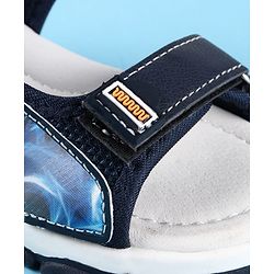 Cute Walk by Babyhug Velcro Closure Printed Sandals - Black