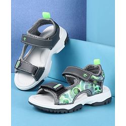 Cute Walk by Babyhug Velcro Closure Printed Sandals - Black